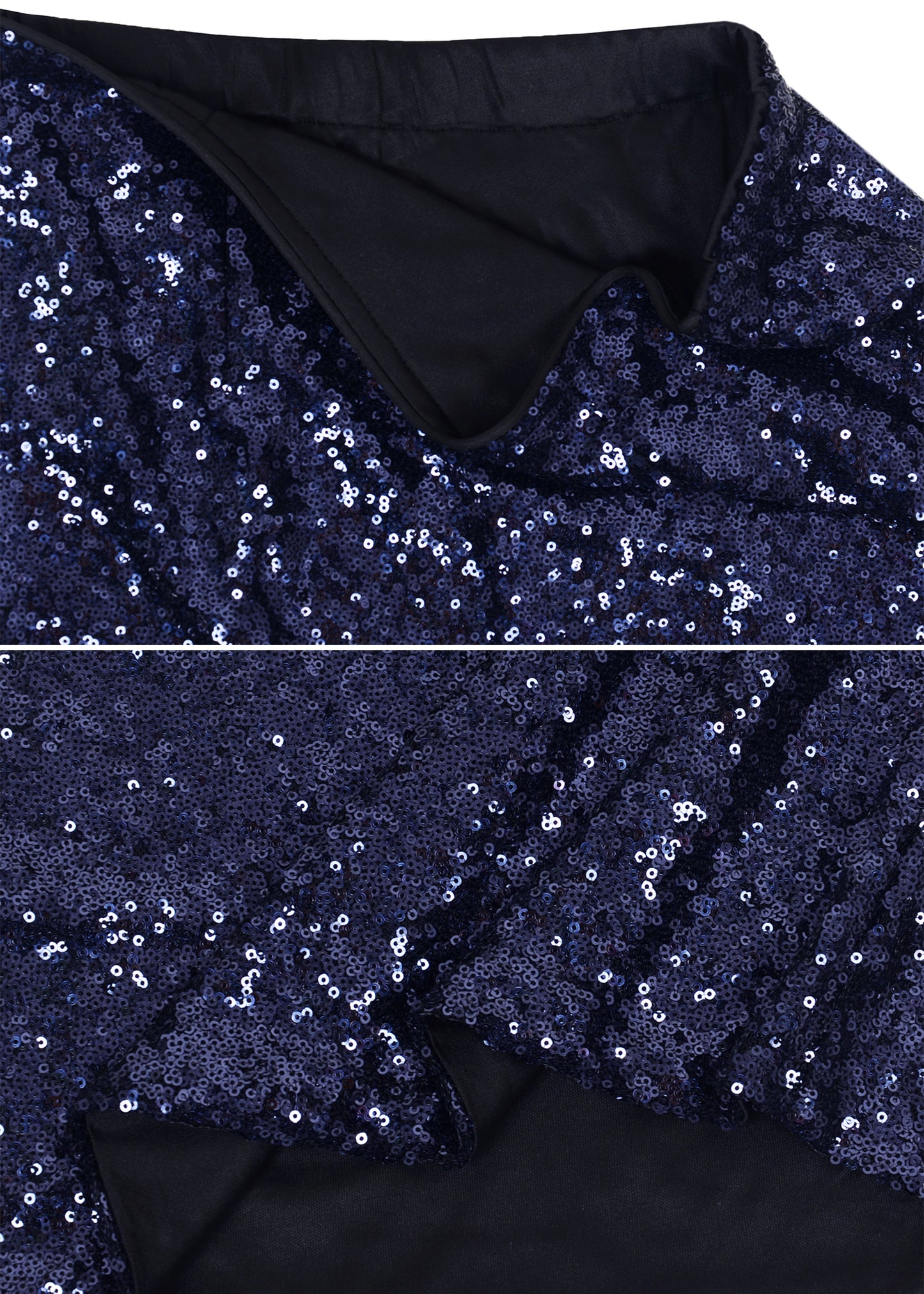 Falda midi de cóctel con lentejuelas brillantes 