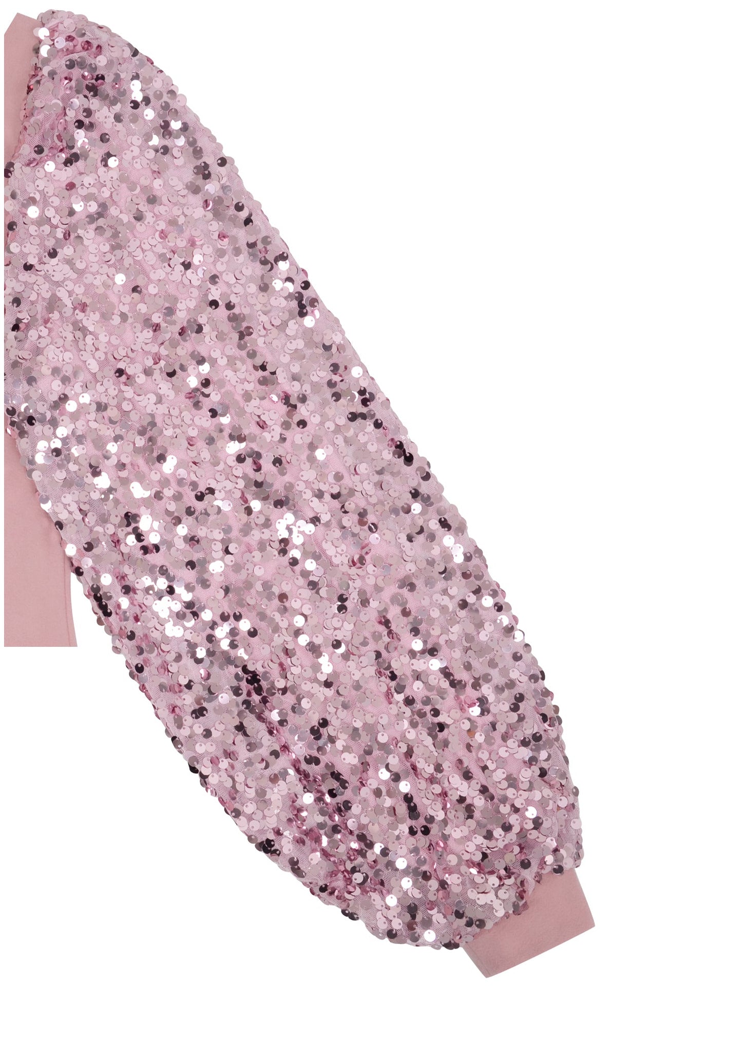 Sequin Puffed Long Sleeve Mock Neck Pullover