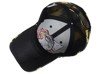 Gorras de béisbol con velcro ajustables en 3D con la bandera estadounidense patriótica de Anna-Kaci, con águila y halcón