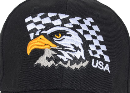 Gorras de béisbol con velcro ajustables en 3D con la bandera estadounidense patriótica de Anna-Kaci, con águila y halcón