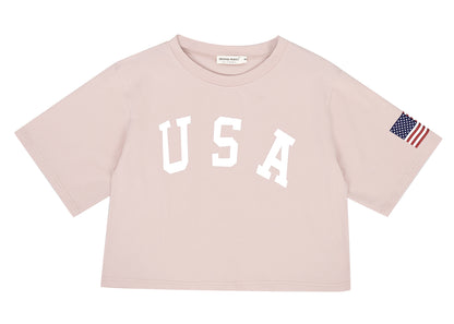 Camiseta de manga corta con estampado de letras para mujer de Anna-Kaci con la bandera de EE. UU. del 4 de julio 