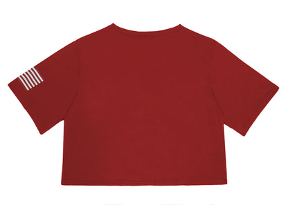 Camiseta de manga corta con estampado de letras para mujer de Anna-Kaci con la bandera de EE. UU. del 4 de julio 