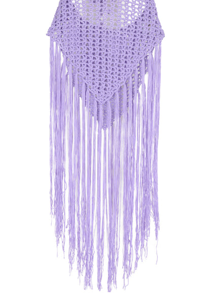 Halter Crochet Tassel Swimwear Beach Dress Bikini Cover Up