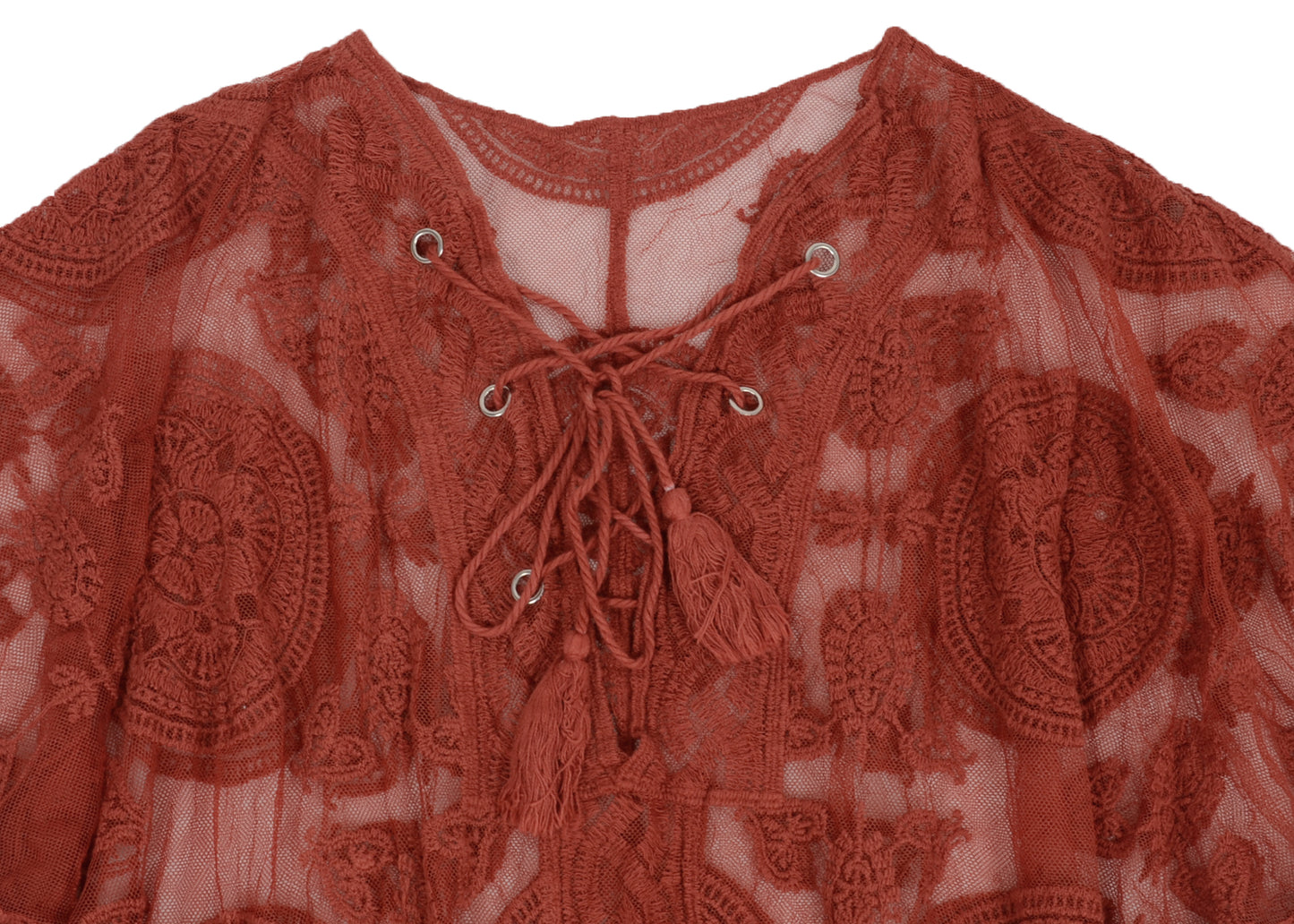 Embroidered Mesh Sheer Midi Dress