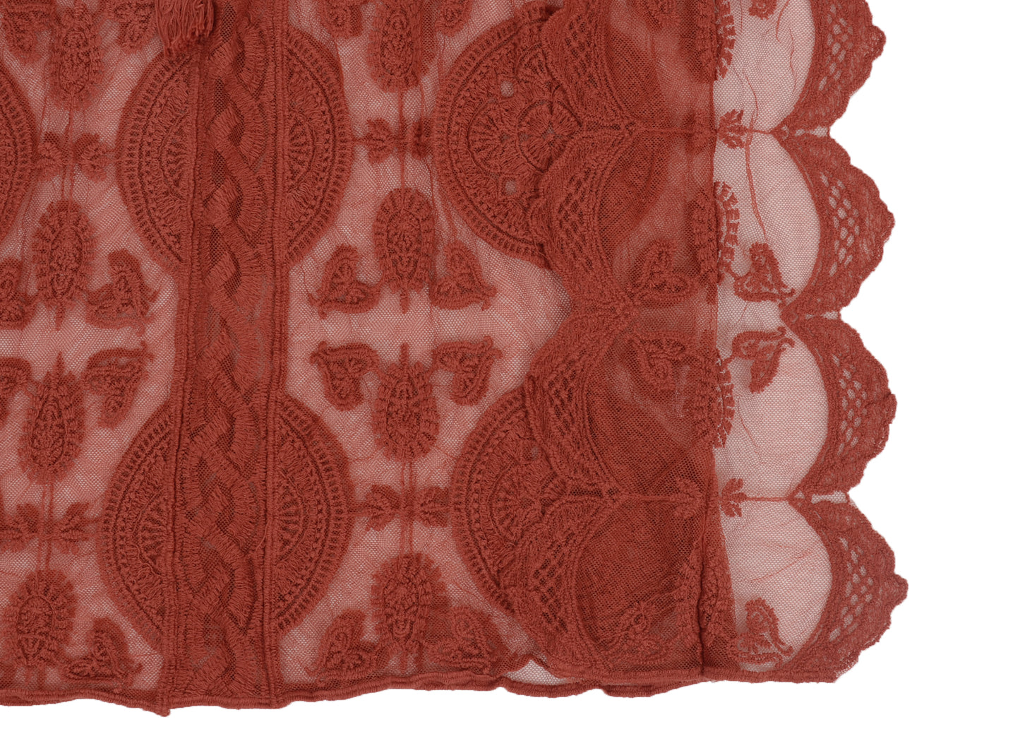 Embroidered Mesh Sheer Midi Dress