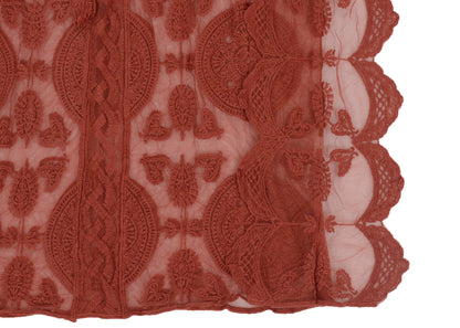 Embroidered Mesh Sheer Midi Dress