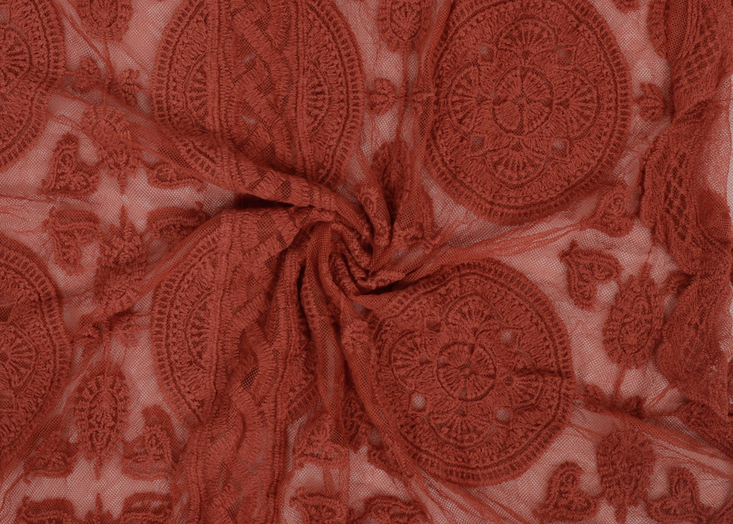 Embroidered Mesh Sheer Midi Dress