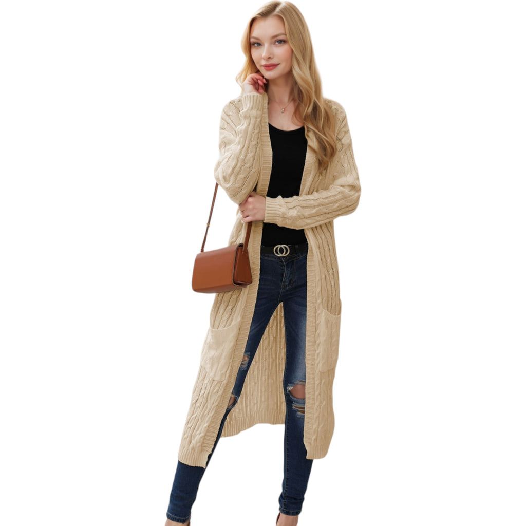 Anna-Kaci Women's Knitted Long Sleeve Cardigan Sweater