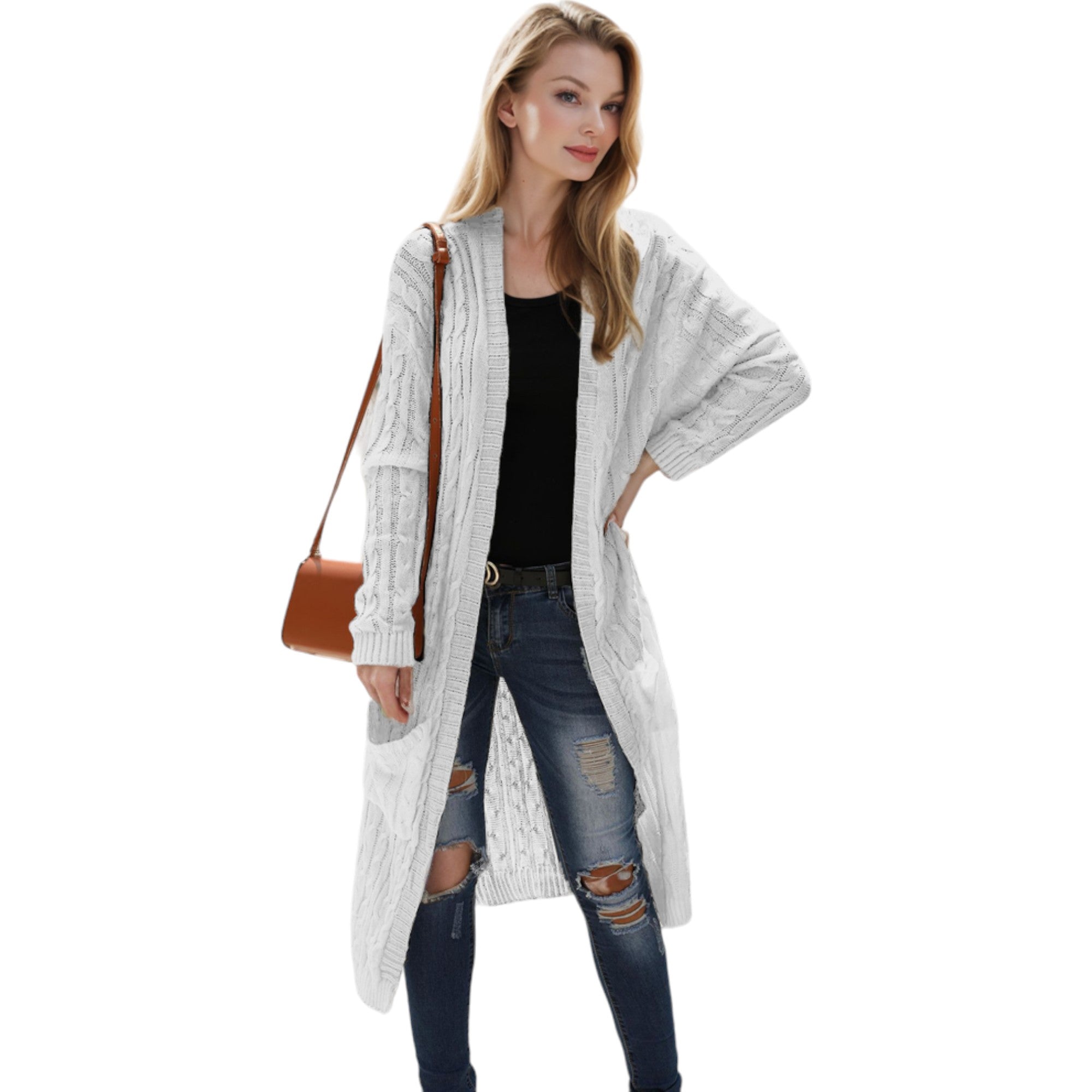Anna-Kaci Women's Knitted Long Sleeve Cardigan Sweater