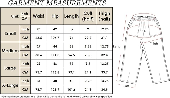 Solid Linen Cropped Pants Loose Drawstring Trousers with 4 Pockets Elastic Waist