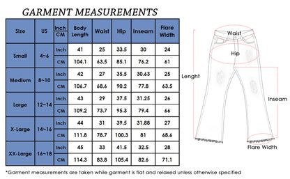 Women's Distressed Flared Jeans Pants