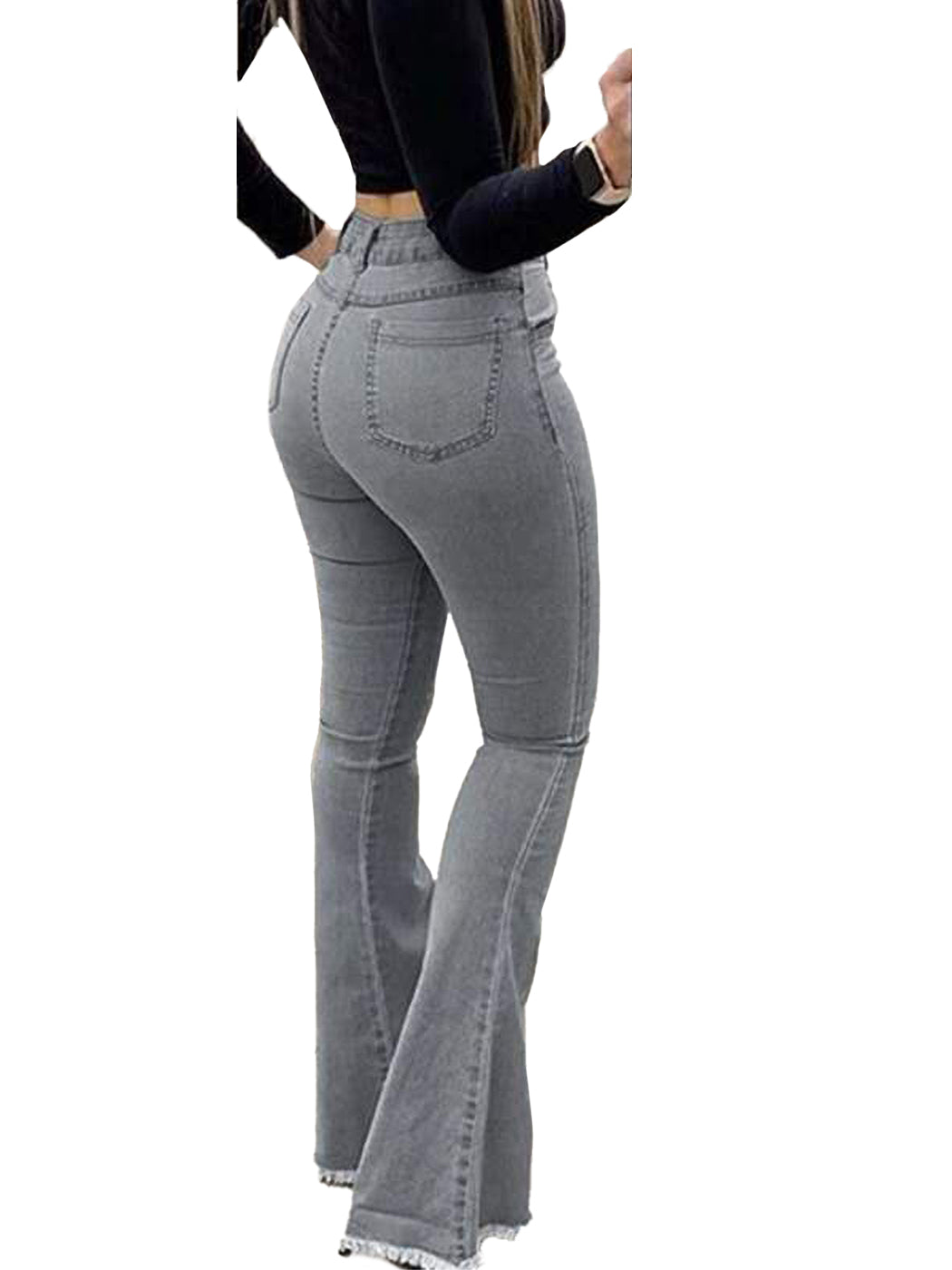 Women's Distressed Flared Jeans Pants