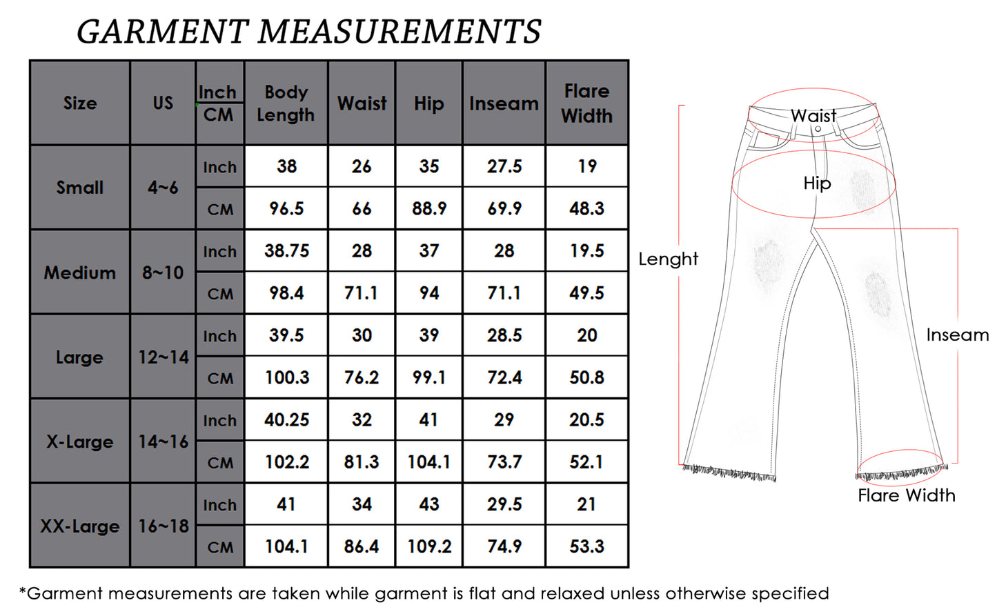 Women's Distressed Flared Jeans Pants
