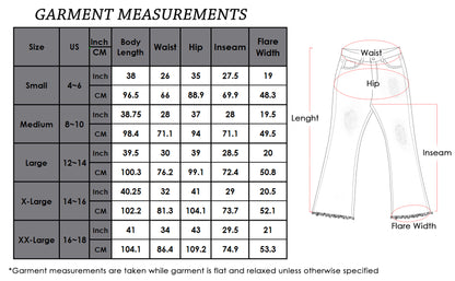 Women's Distressed Flared Jeans Pants