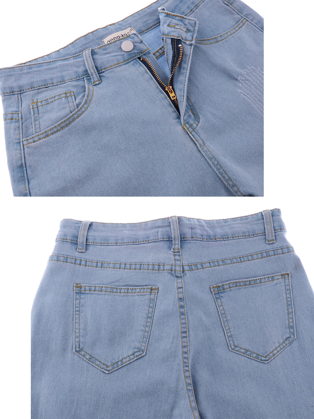 Women's Distressed Flared Jeans Pants