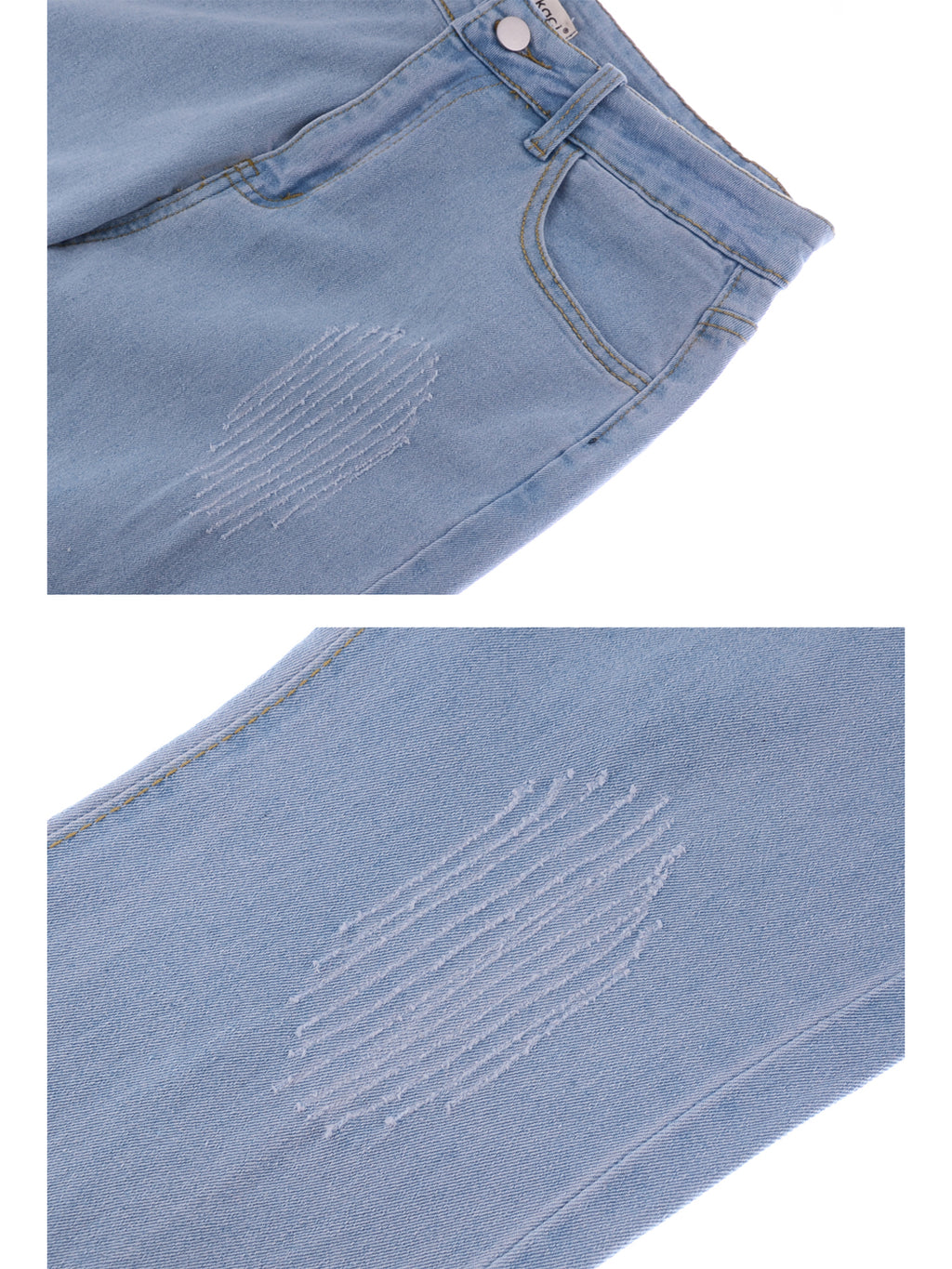 Women's Distressed Flared Jeans Pants