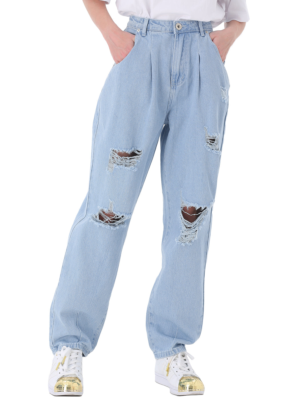 Pantalones vaqueros holgados de cintura alta
