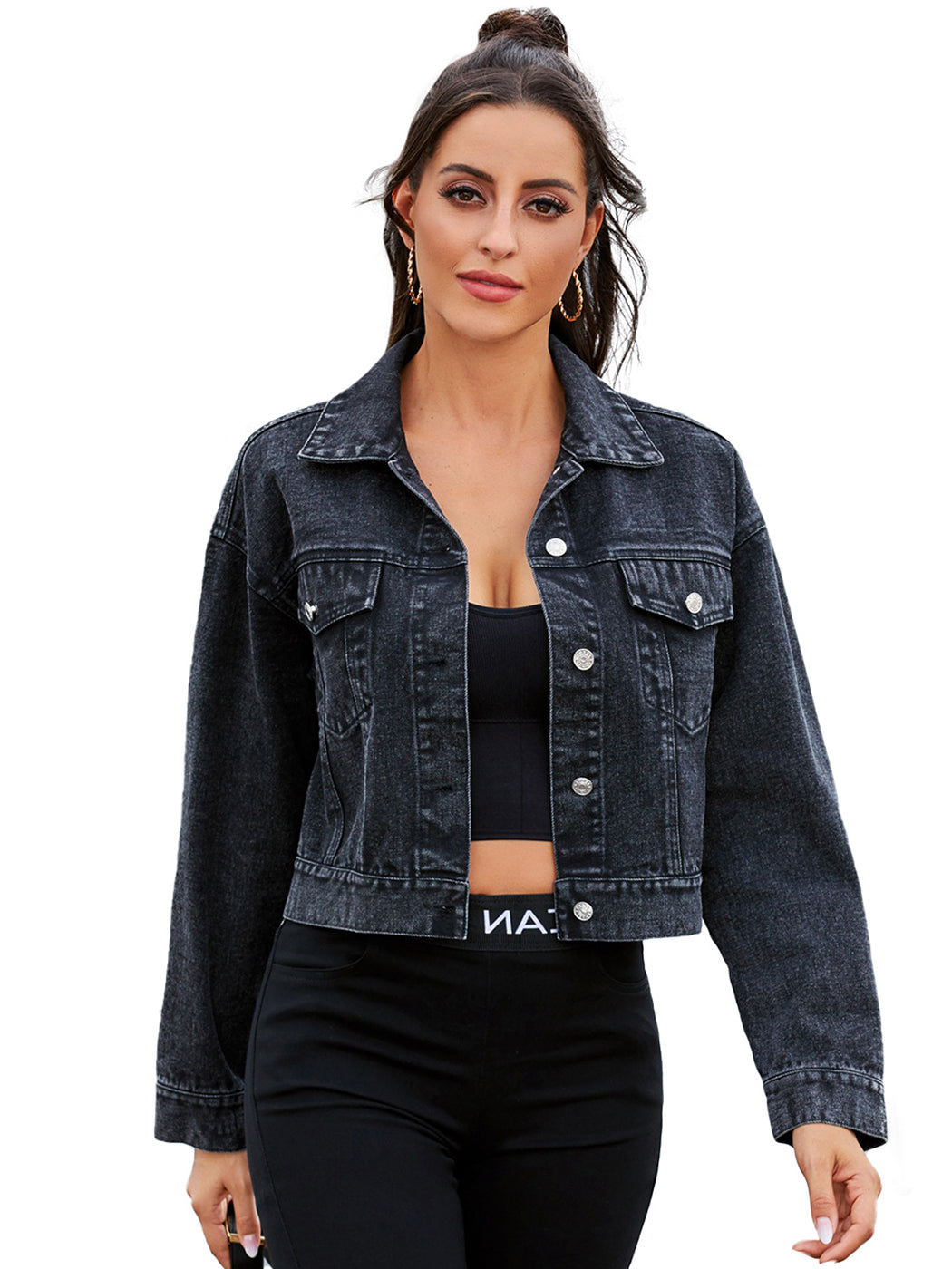 Chaqueta vaquera premium recortada