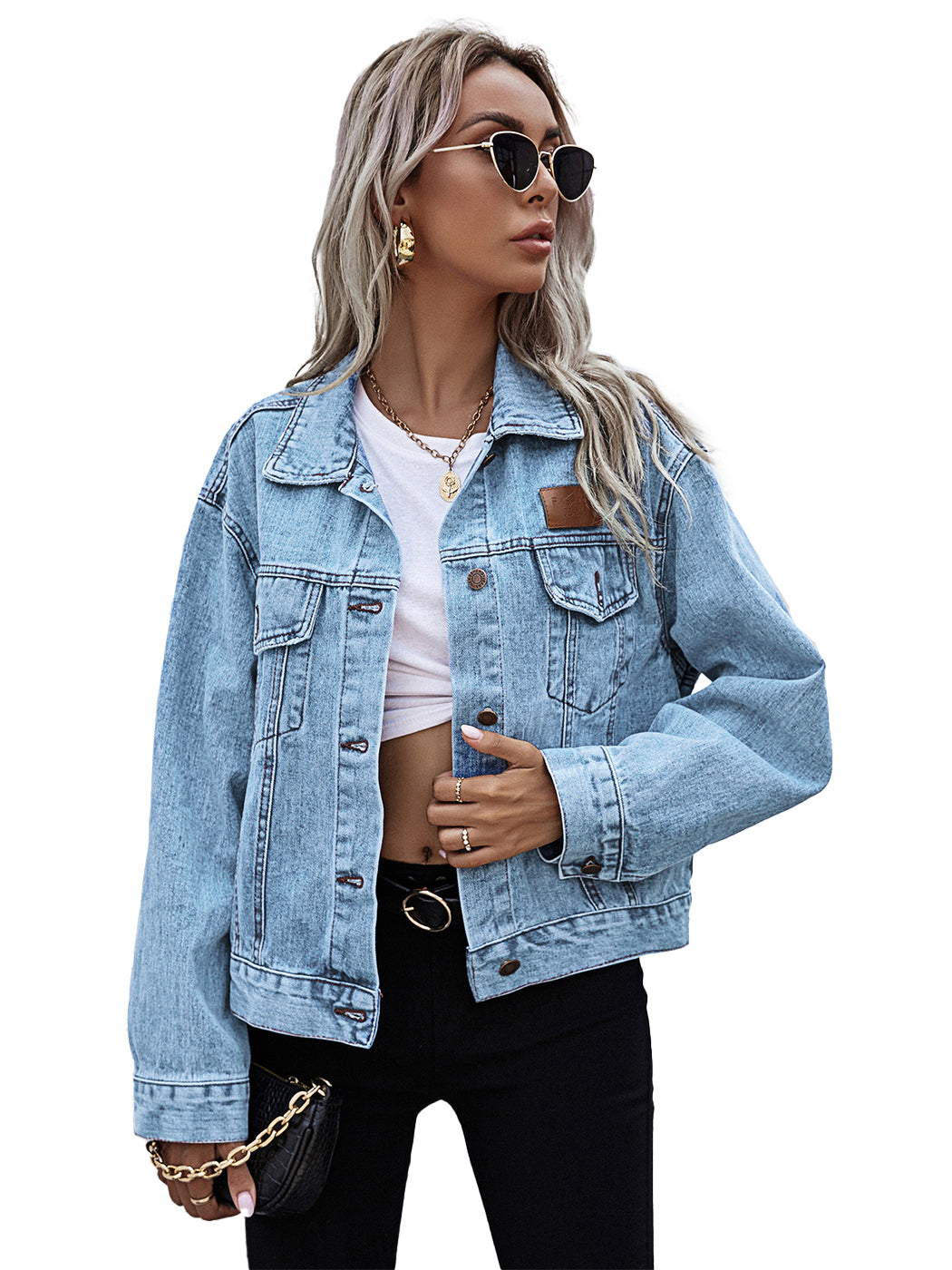 Chaqueta vaquera premium recortada