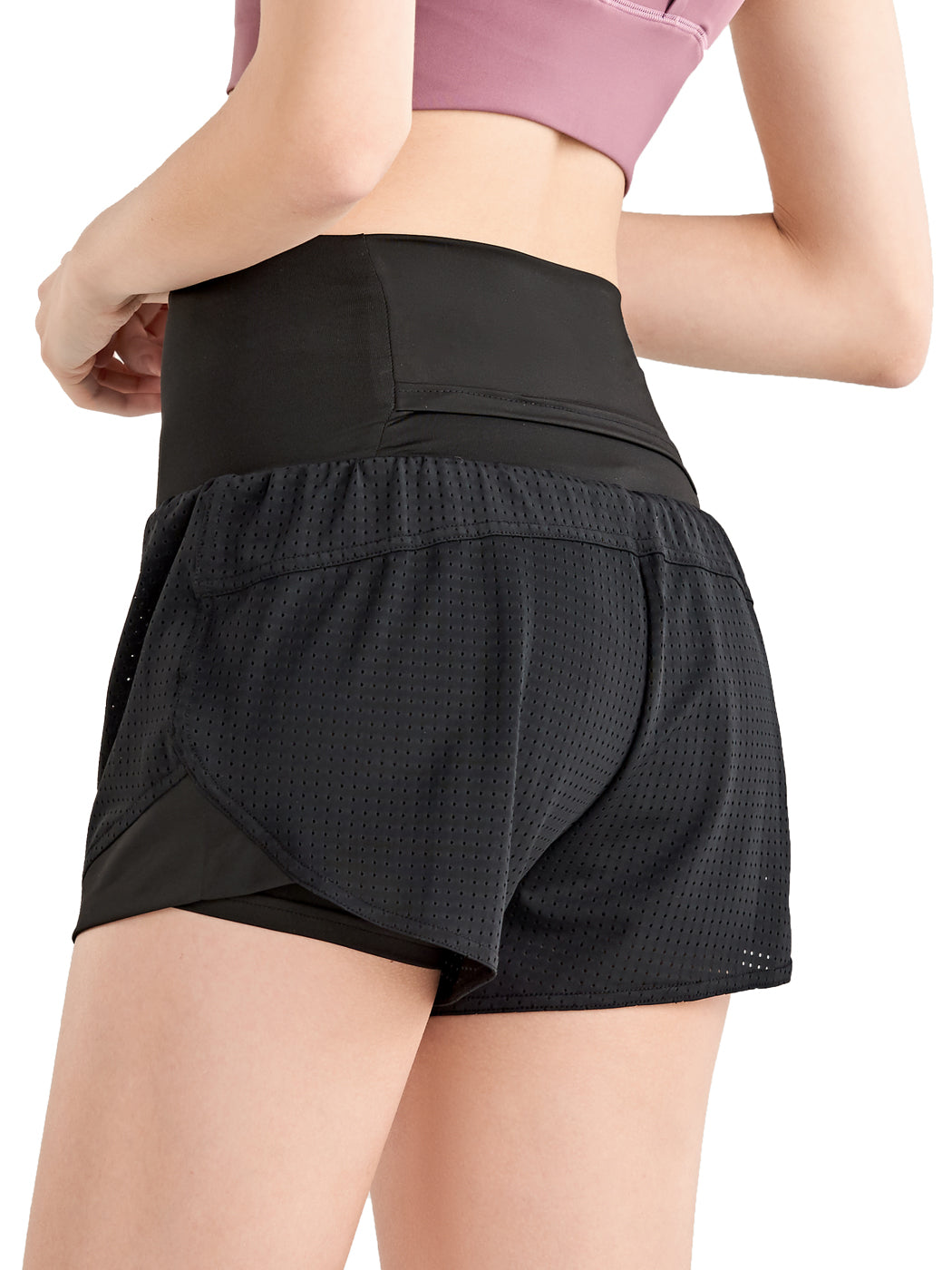 Pantalones cortos sueltos de secado rápido para correr, 2 en 1, para gimnasio
