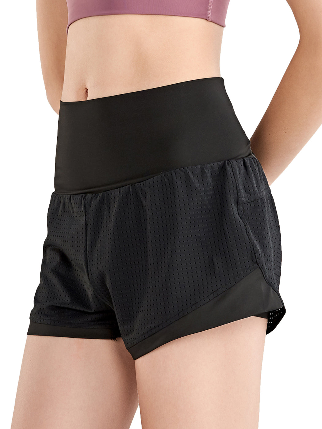 Pantalones cortos sueltos de secado rápido para correr, 2 en 1, para gimnasio