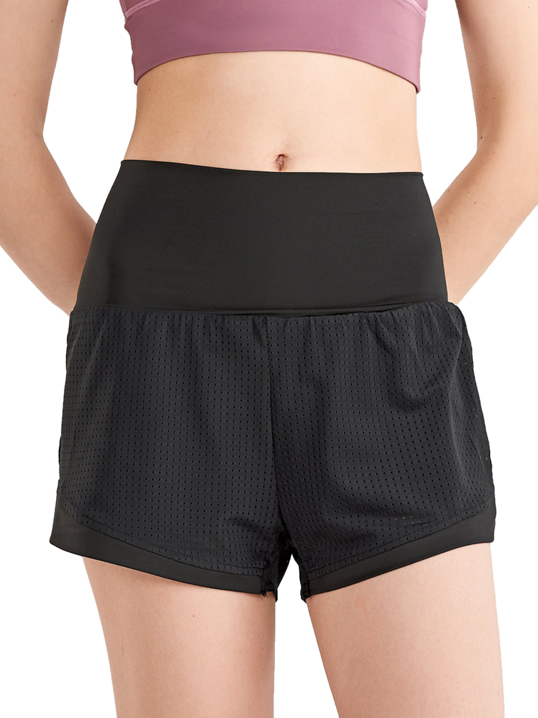 Pantalones cortos sueltos de secado rápido para correr, 2 en 1, para gimnasio