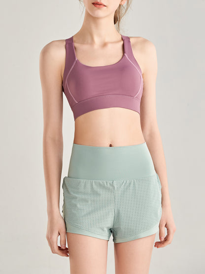 Pantalones cortos sueltos de secado rápido para correr, 2 en 1, para gimnasio