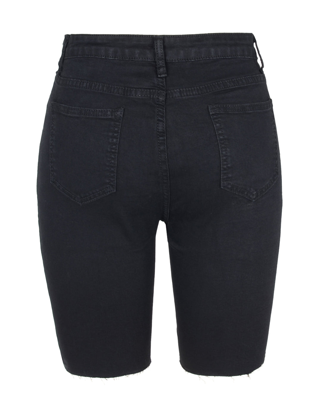 Pantalones cortos de mezclilla rotos con cintura alta