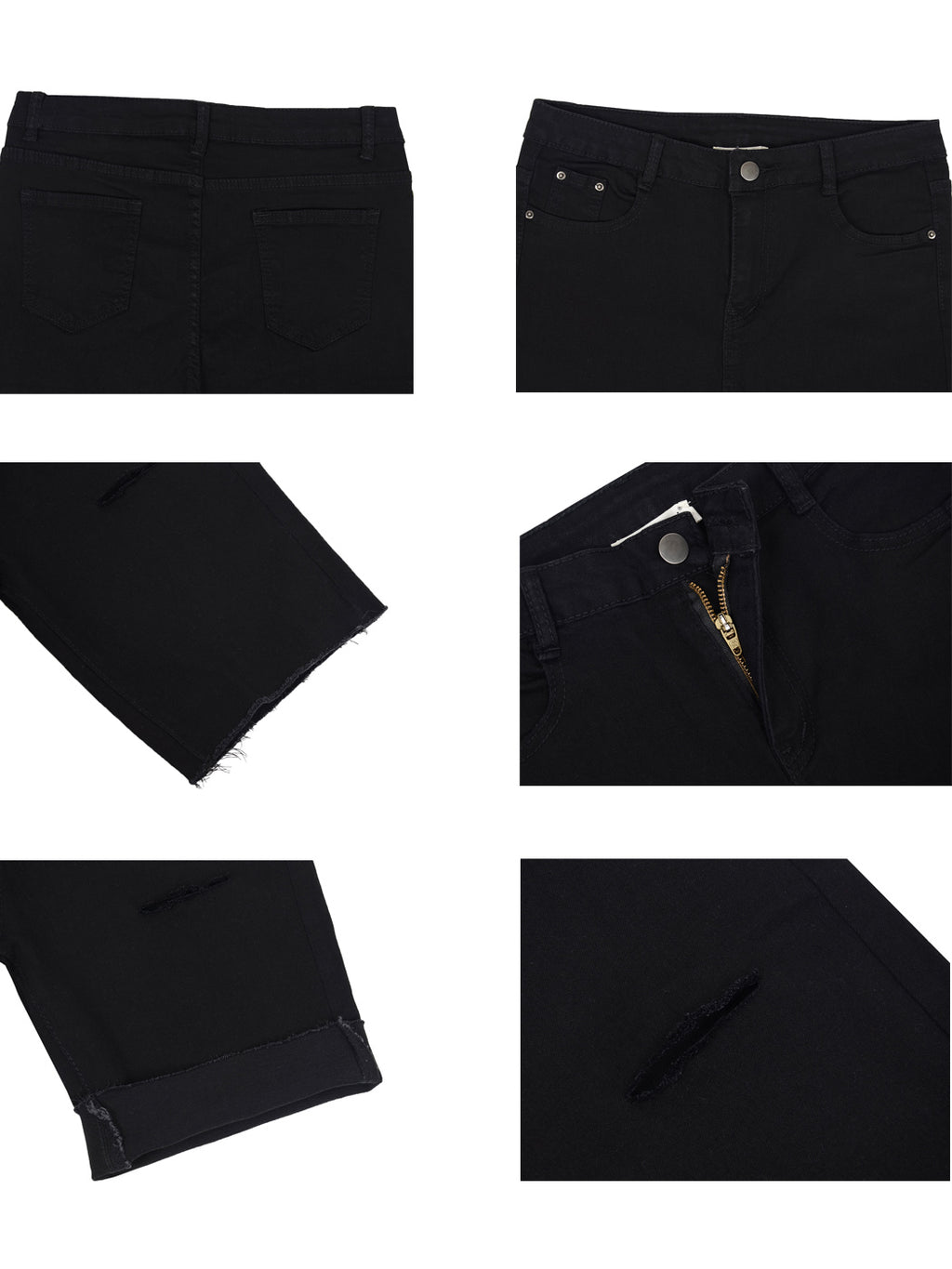 Pantalones cortos de mezclilla rotos con cintura alta