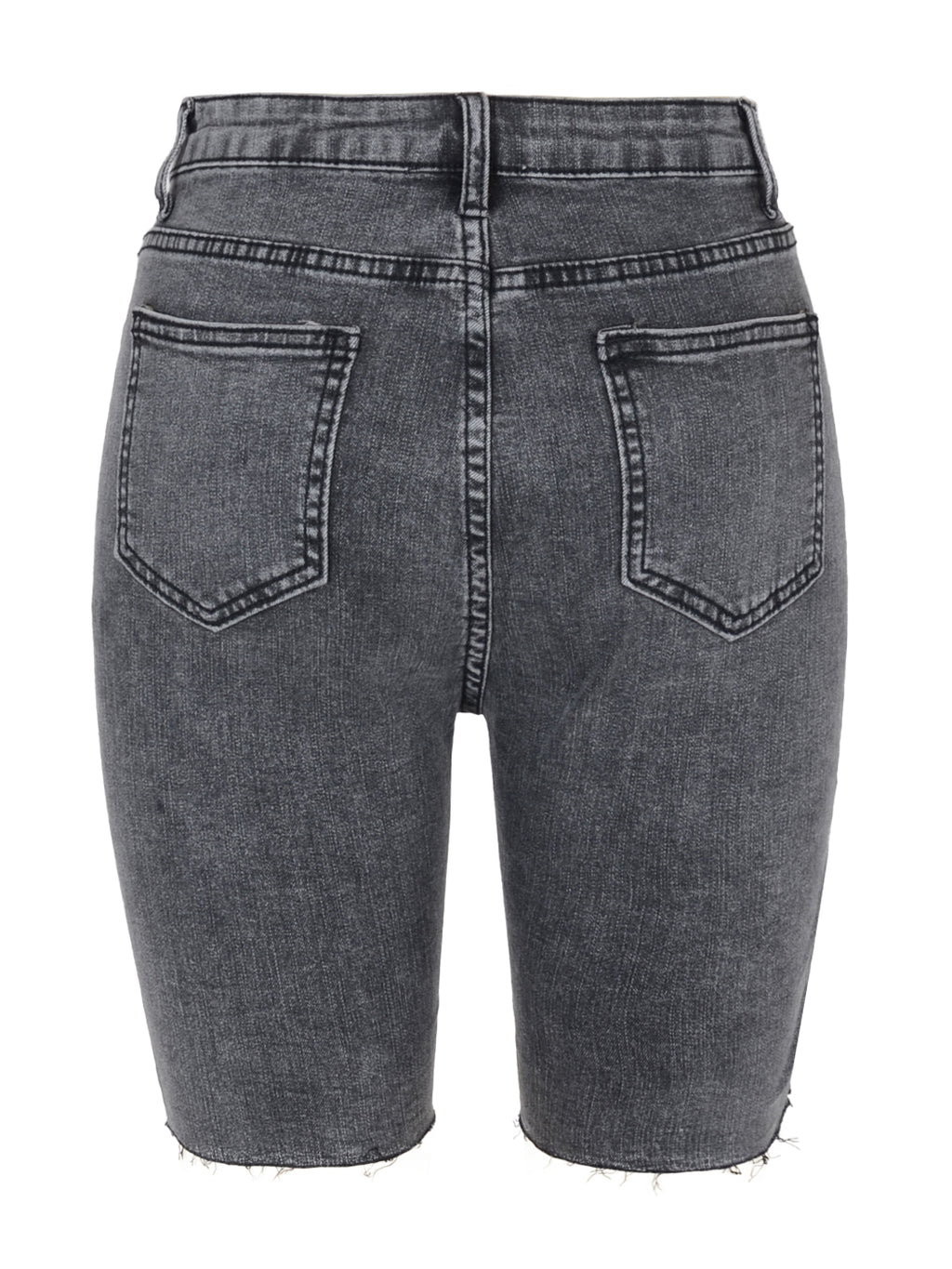 Pantalones cortos de mezclilla rotos con cintura alta