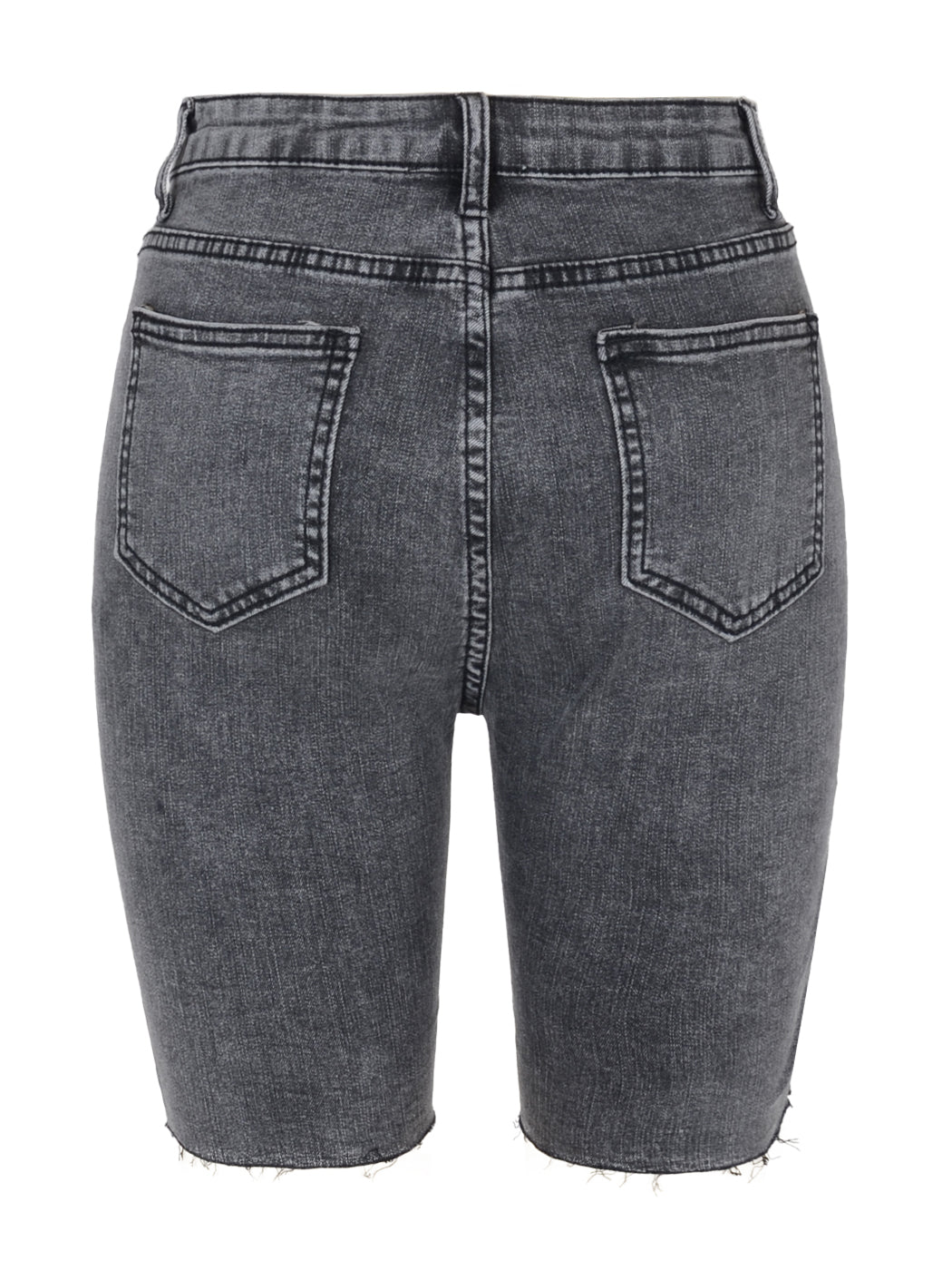 Pantalones cortos de mezclilla rotos con cintura alta