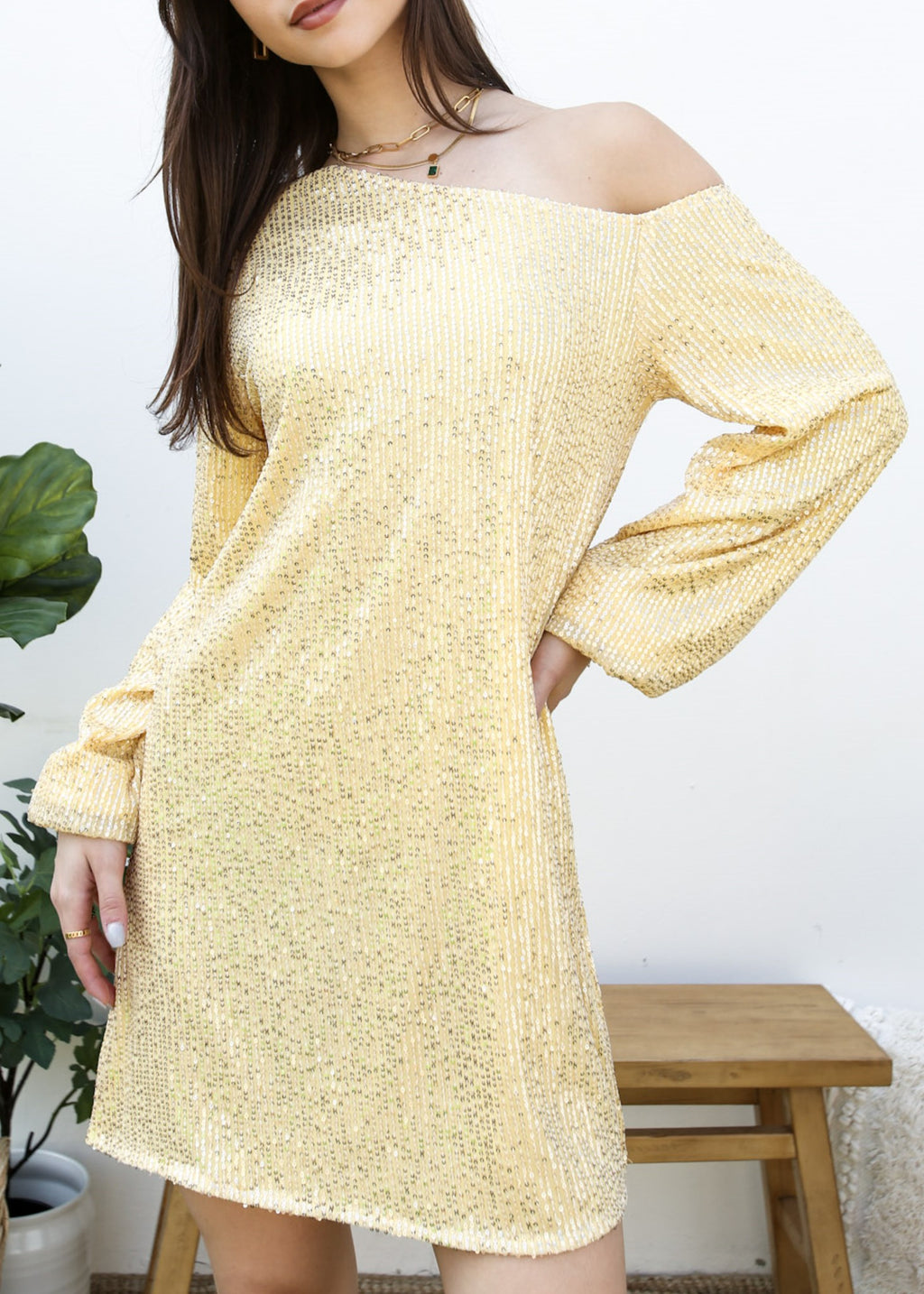 Vestido de fiesta con lentejuelas y purpurina para club