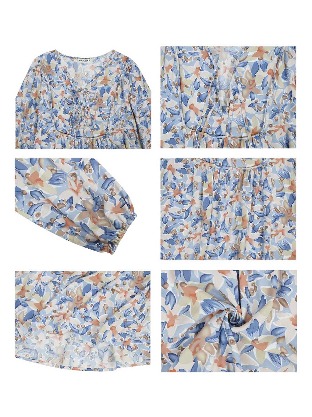 Blusa holgada de manga larga con cordón y camisa con volantes estilo bohemio de verano para mujer de Anna-Kaci