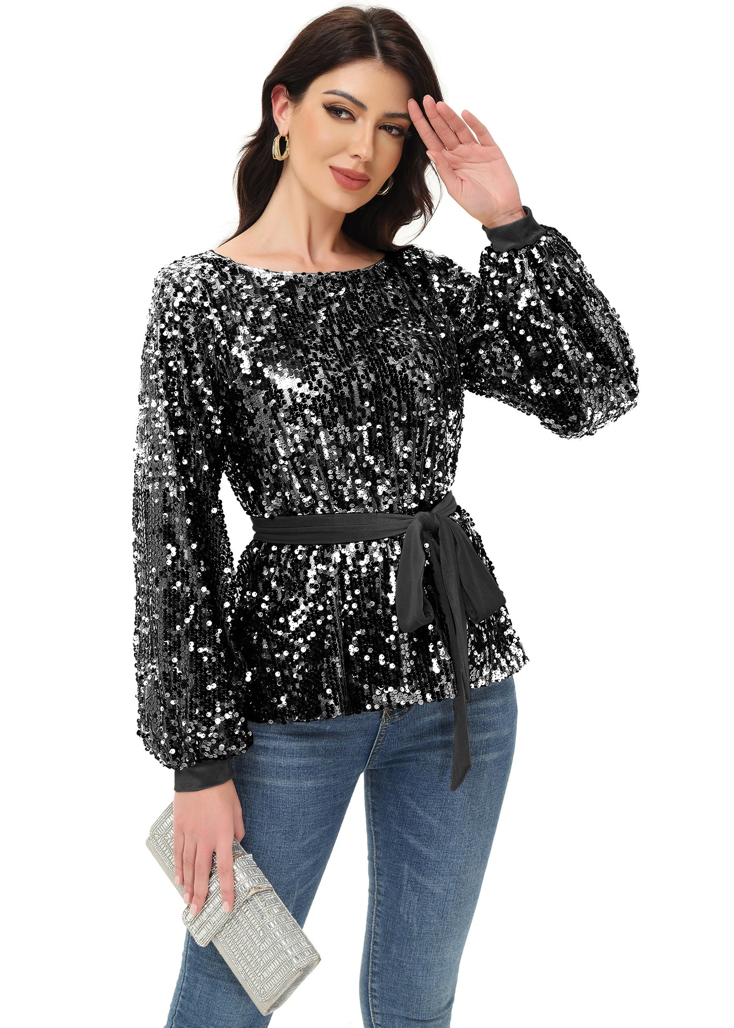 Sudadera tipo jersey con lentejuelas para fiesta