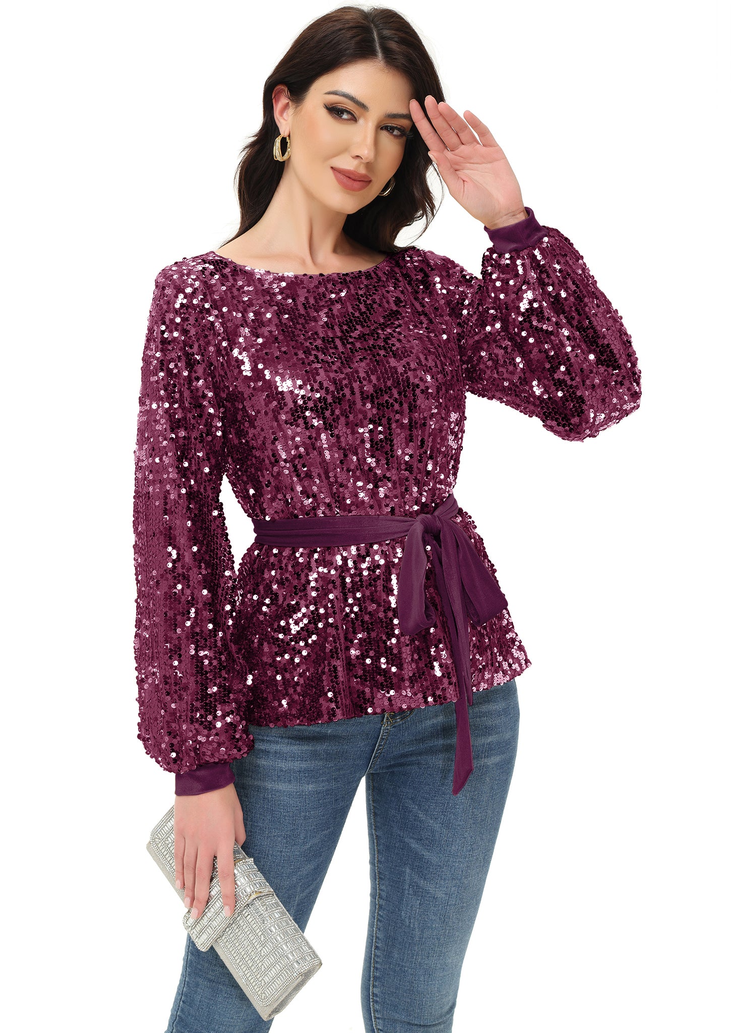 Sequin Party Sweatshirt Pullover Top