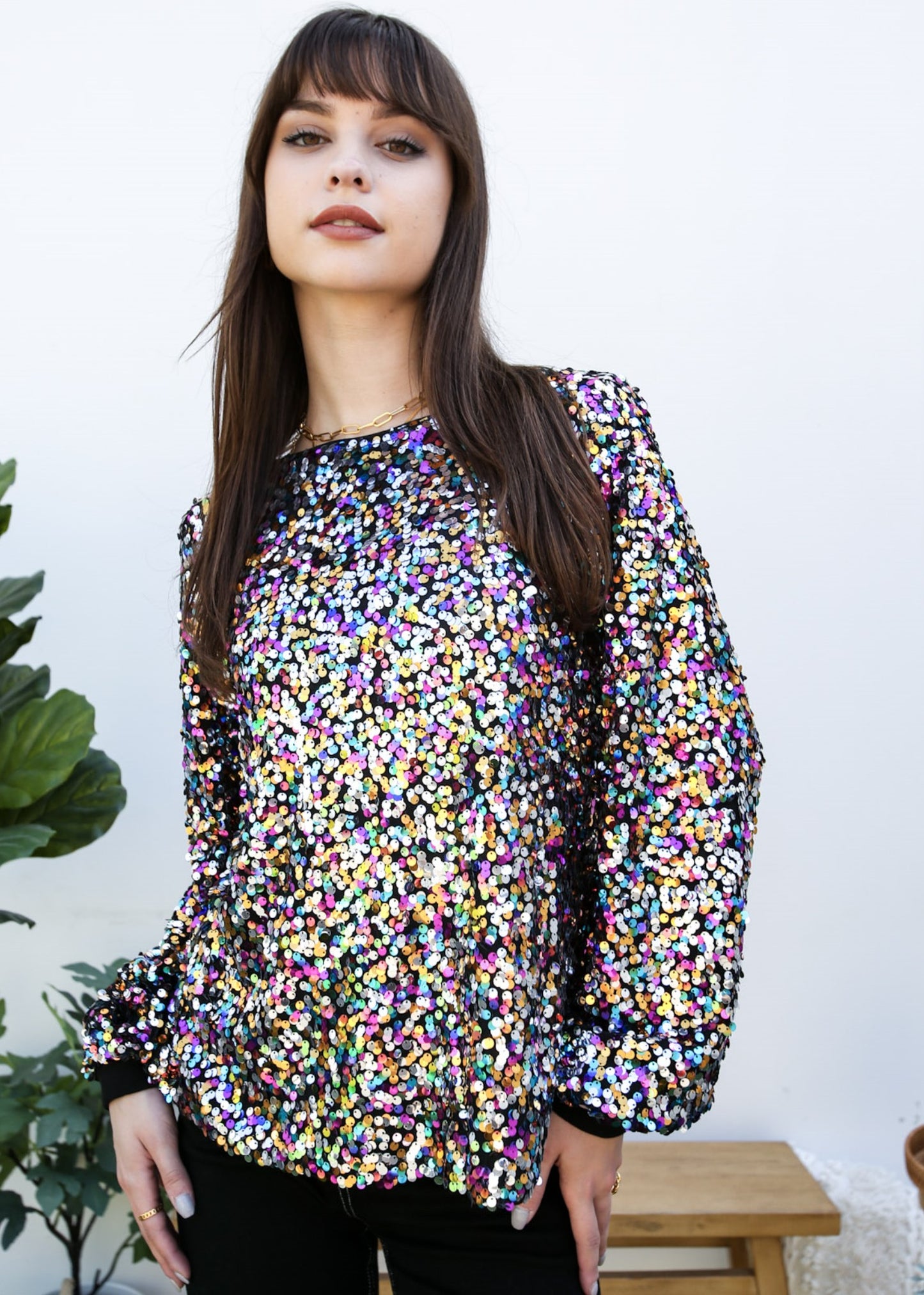 Sudadera tipo jersey con lentejuelas para fiesta