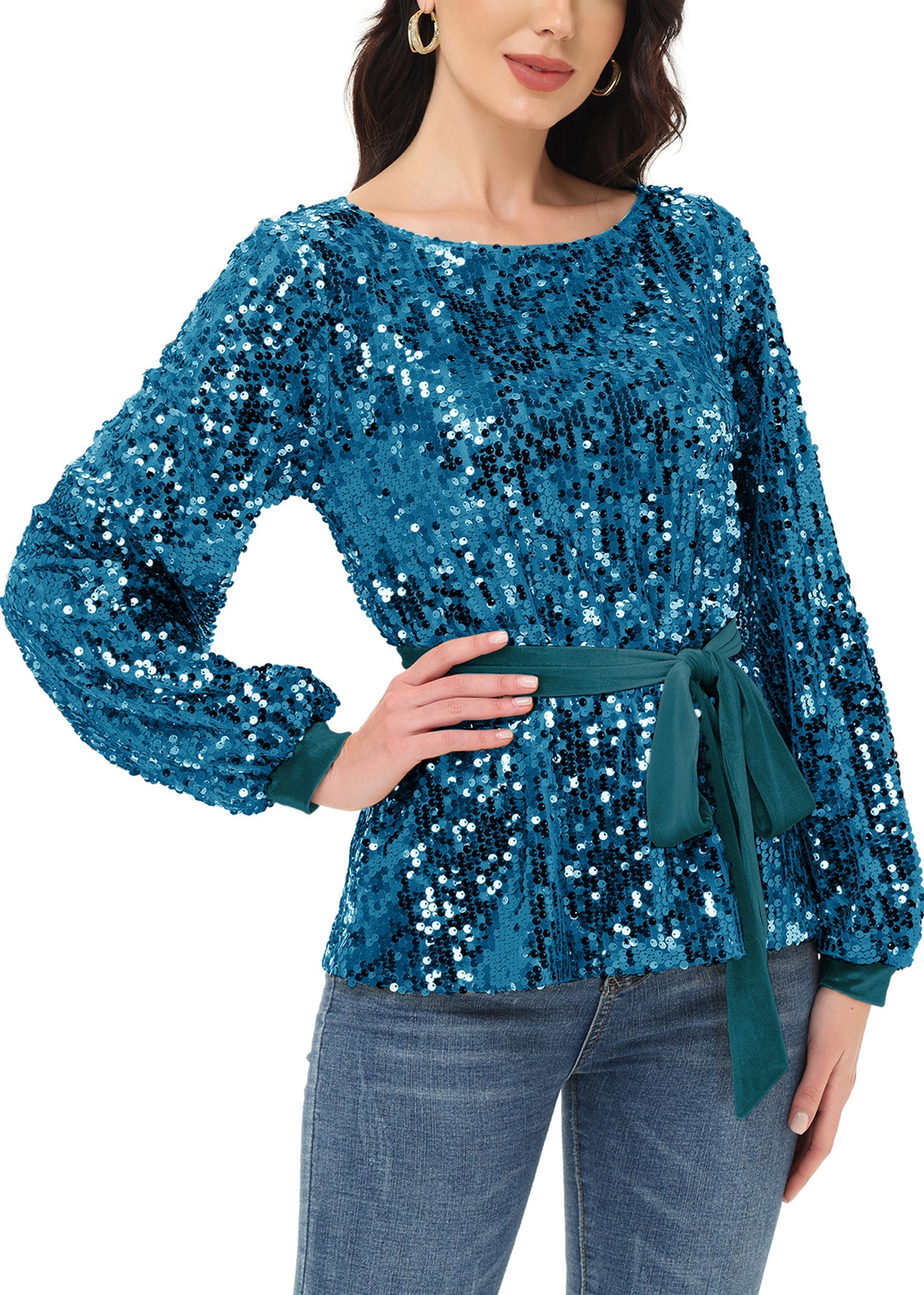 Sequin Party Sweatshirt Pullover Top