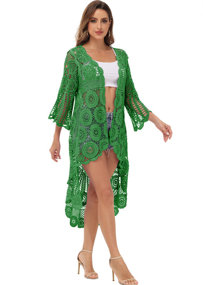 Crochet Boho Kimono Swim Cover-Up