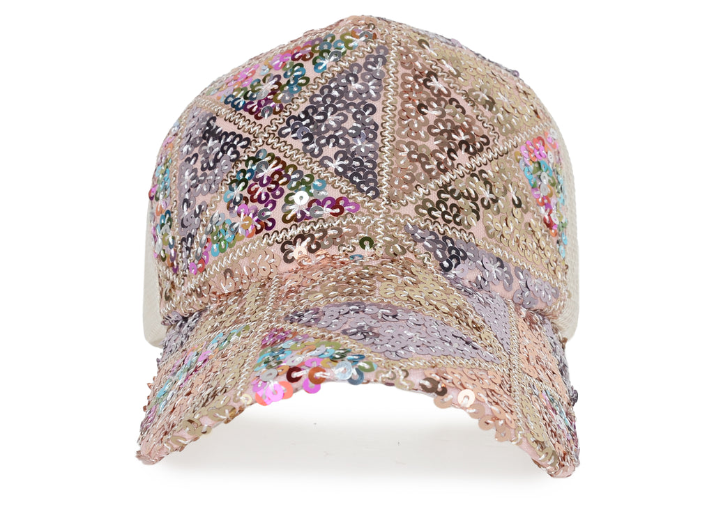 Gorra de béisbol para mujer Anna-Kaci, gorra con cola de caballo con purpurina, gorra de moño alto desordenado, gorra de camionero para papá
