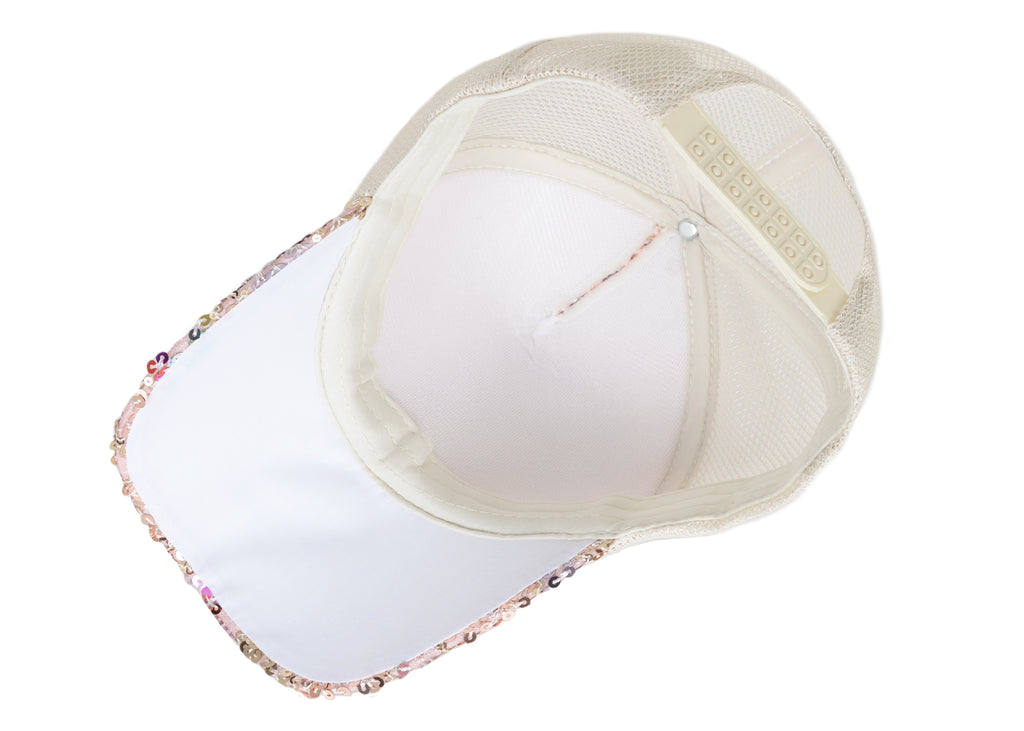 Gorra de béisbol para mujer Anna-Kaci, gorra con cola de caballo con purpurina, gorra de moño alto desordenado, gorra de camionero para papá