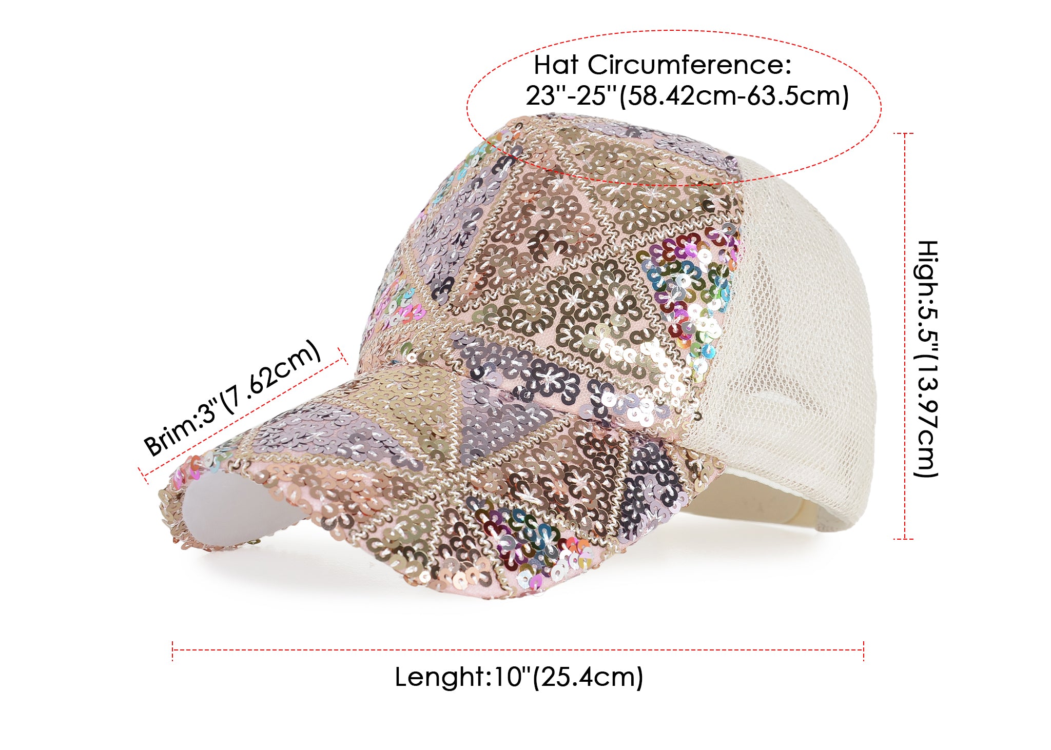 Gorra de béisbol para mujer Anna-Kaci, gorra con cola de caballo con purpurina, gorra de moño alto desordenado, gorra de camionero para papá