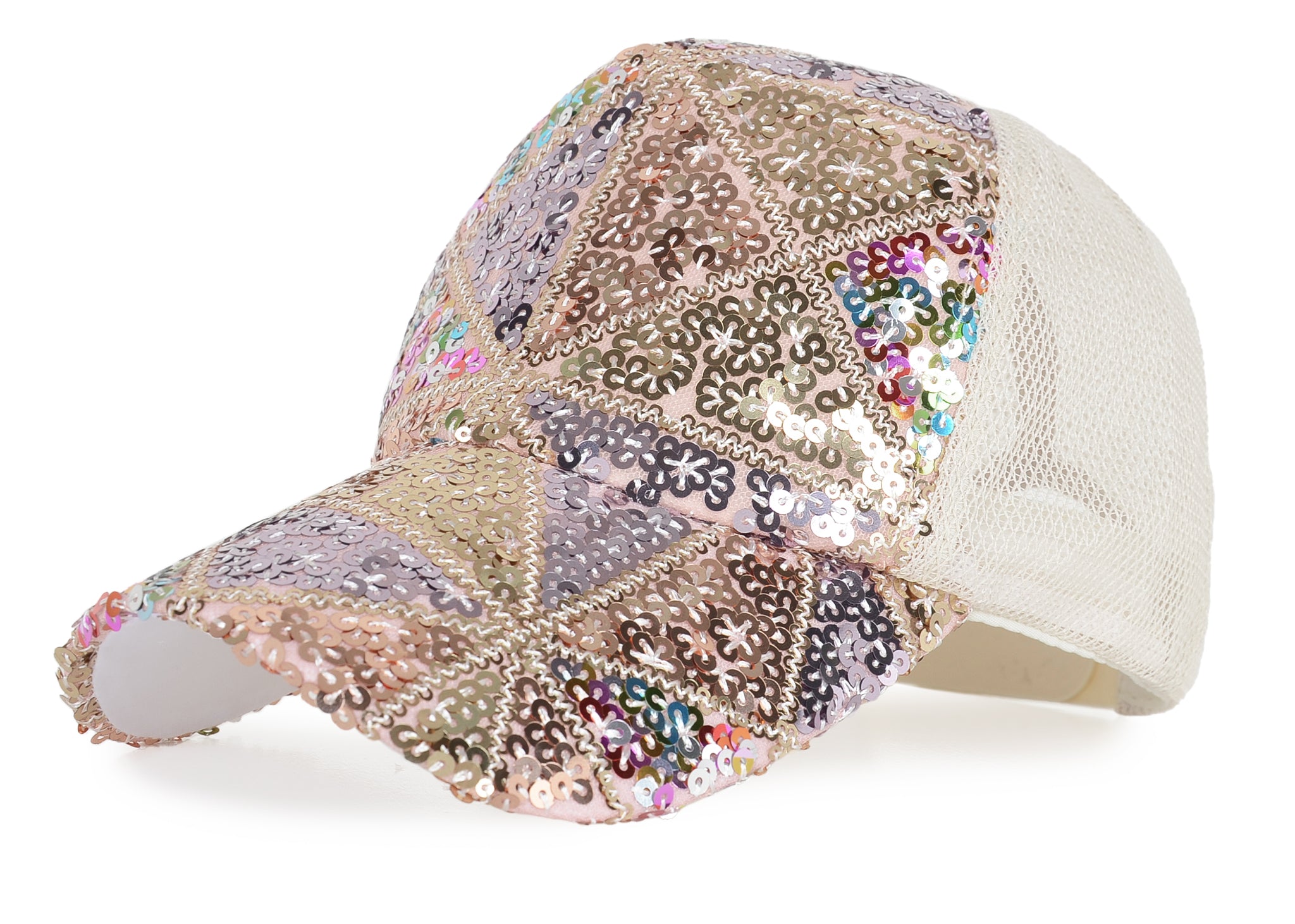 Anna-Kaci Womens Baseball Cap Glitter Ponytail Hat High Messy Bun Ponycap Trucker Dad Hat