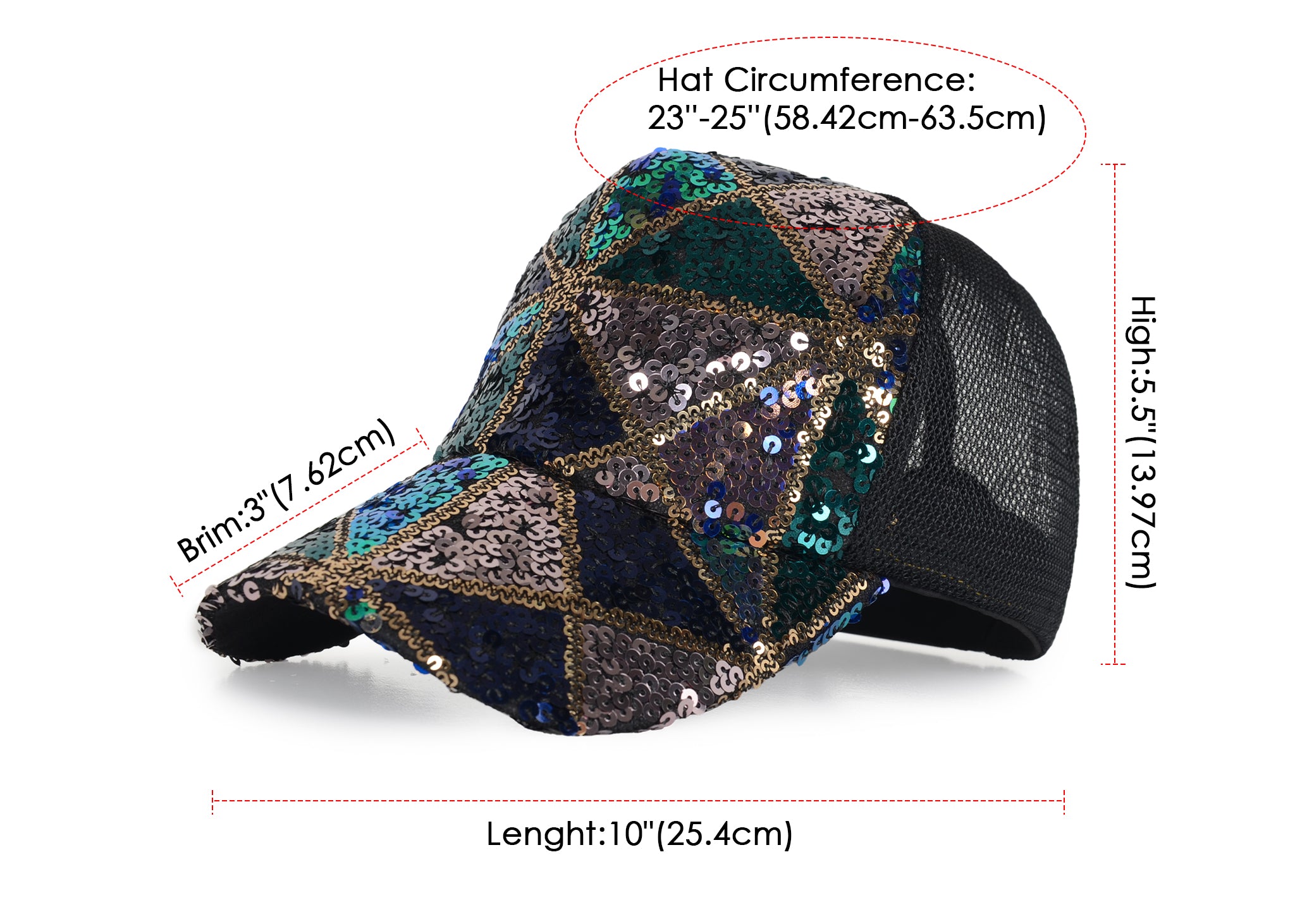 Gorra de béisbol para mujer Anna-Kaci, gorra con cola de caballo con purpurina, gorra de moño alto desordenado, gorra de camionero para papá