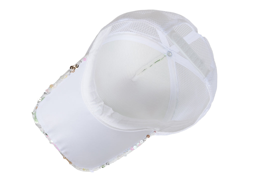 Gorra de béisbol para mujer Anna-Kaci, gorra con cola de caballo con purpurina, gorra de moño alto desordenado, gorra de camionero para papá