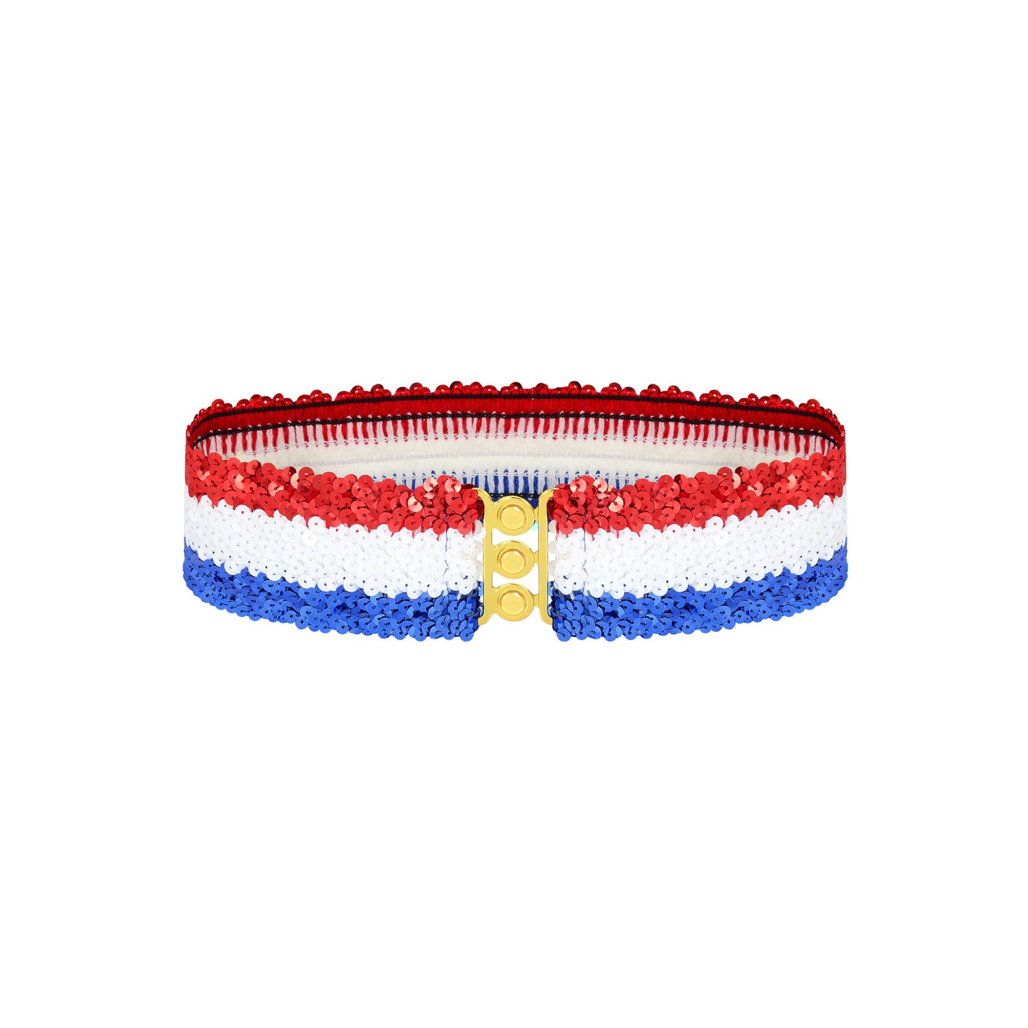 Anna-Kaci Women's Sequin Elastic Waist Belt with Gold Tone Clasp