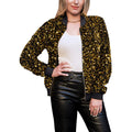 Anna-Kaci Sparkly Sequin Jacket Glitter Long Sleeves Zip Up Bomber Velvet Jacket
