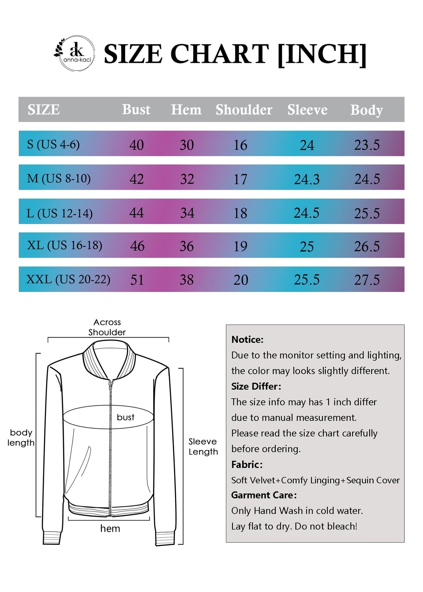 Anna-Kaci Womens Sparkly Sequin Jacket Glitter Long Sleeves Front Zip Up Bomber Jacket with Ribbed Cuffs