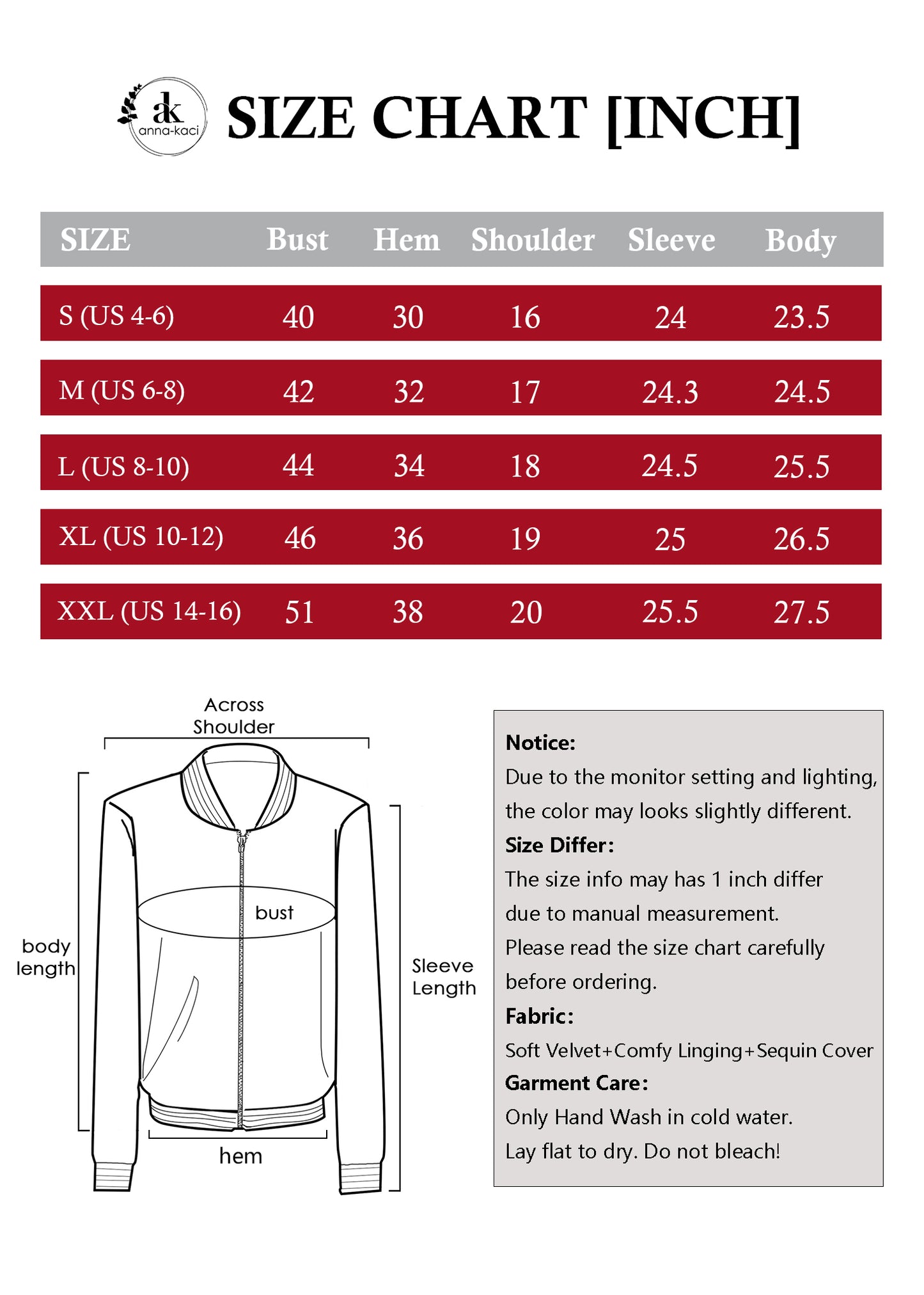 Anna-Kaci Womens Sparkly Sequin Jacket Glitter Long Sleeves Front Zip Up Bomber Jacket with Ribbed Cuffs