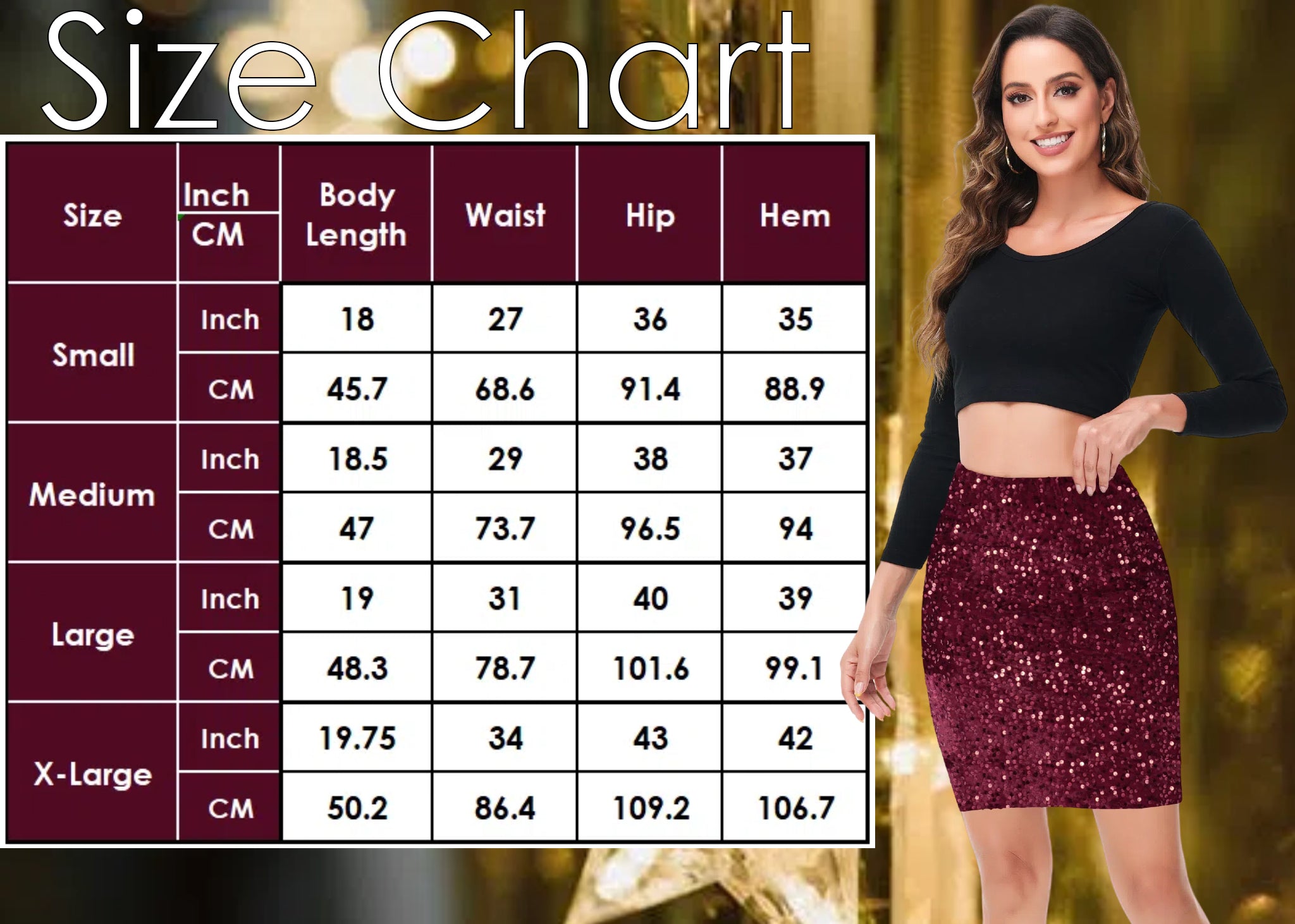 Anna-Kaci Womens Sparkly Sequin Skirt Mid Waist Glitter Party Club Velvet Skirts