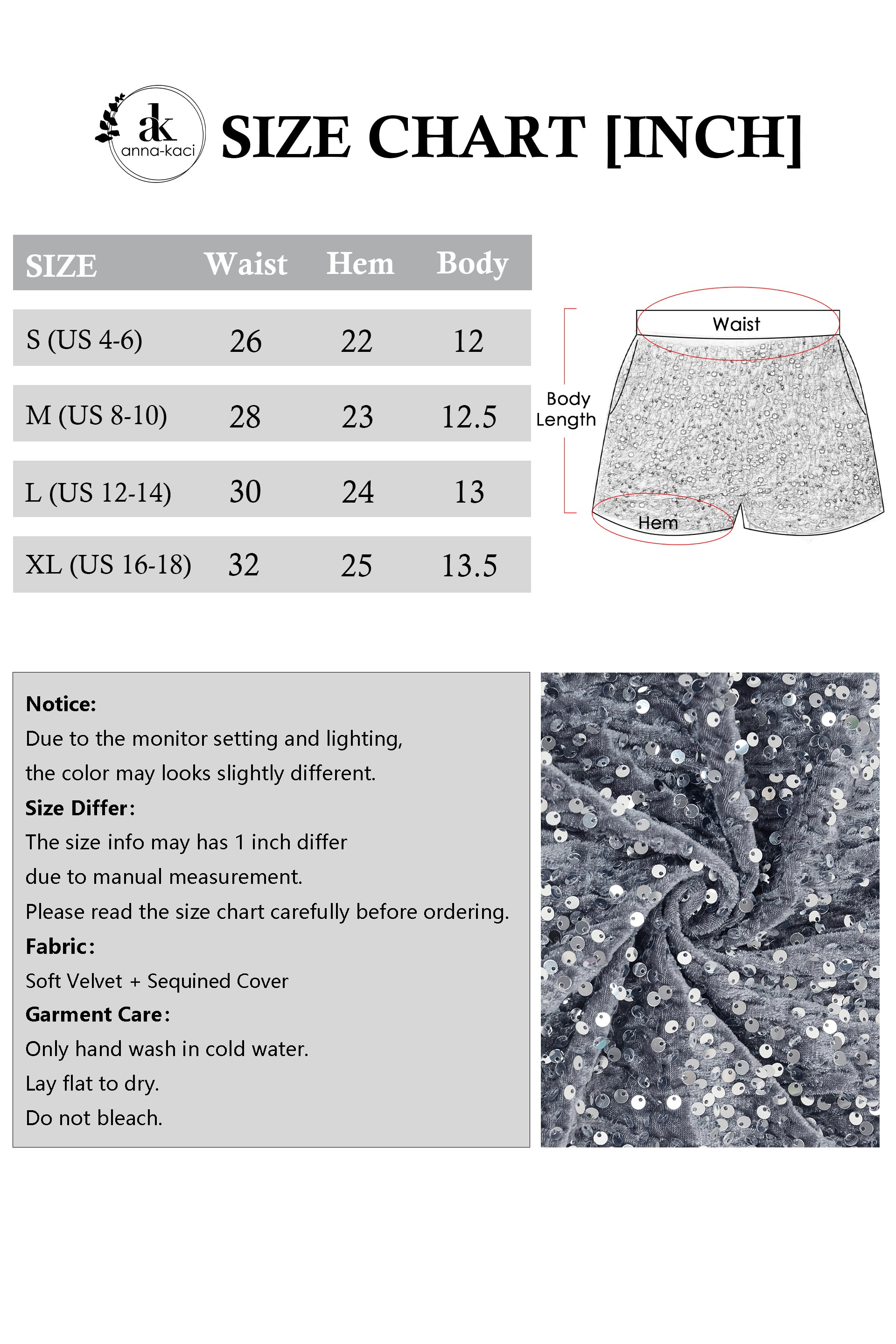 Anna-Kaci Women's Sparkly Sequin Shorts Elastic Waist Glitter Straight Leg Party Shorts with Pockets